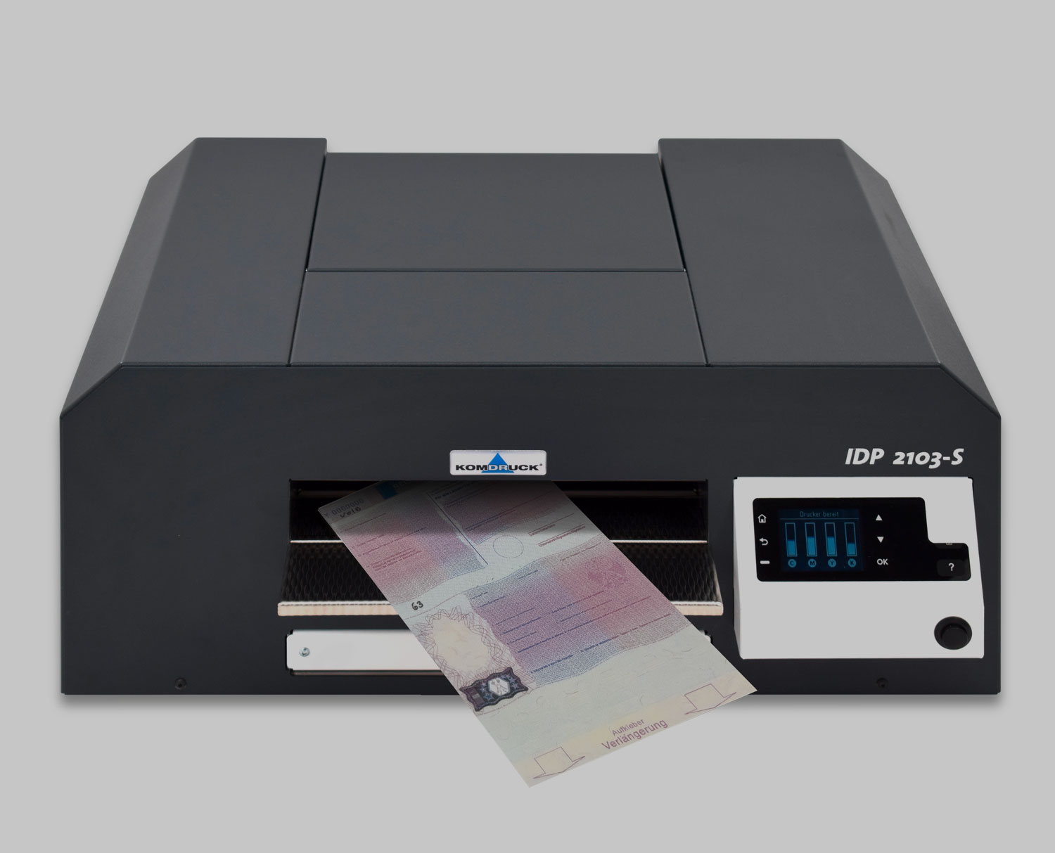 IDP-2103 Spezialdokumentendrucker mit Ausweispapier im Schacht